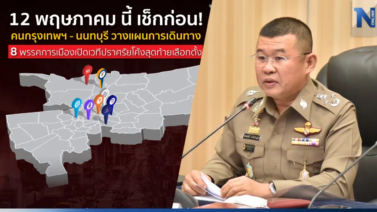 ผบ.ตร.จัดกำลังตำรวจดูแลจราจร 8 พรรคจัดเวทีปราศรัยใหญ่ "เลือกตั้ง 66" วันนี้