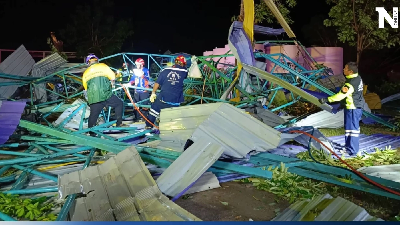 สุดสลด เยาวชน 6 ขวบดับเพิ่ม พายุถล่มพิจิตร โดมลานอเนกประสงค์โรงเรียนพังยับ