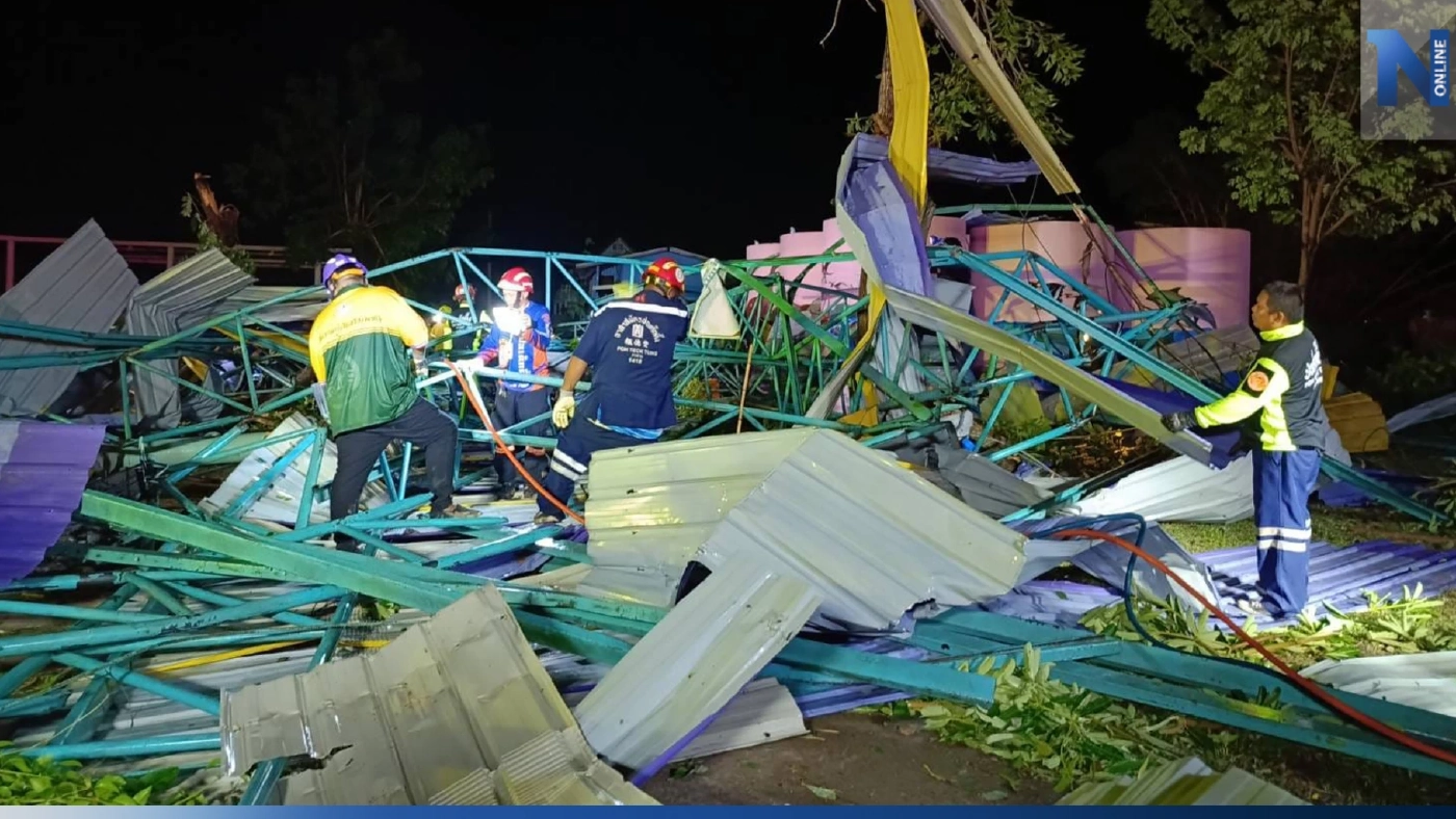 ผู้ว่าฯ พิจิตร ประกาศพื้นที่ภัยพิบัติ ช่วยเหตุพายุถล่มโดม รร. ดับ 7 เจ็บ 18