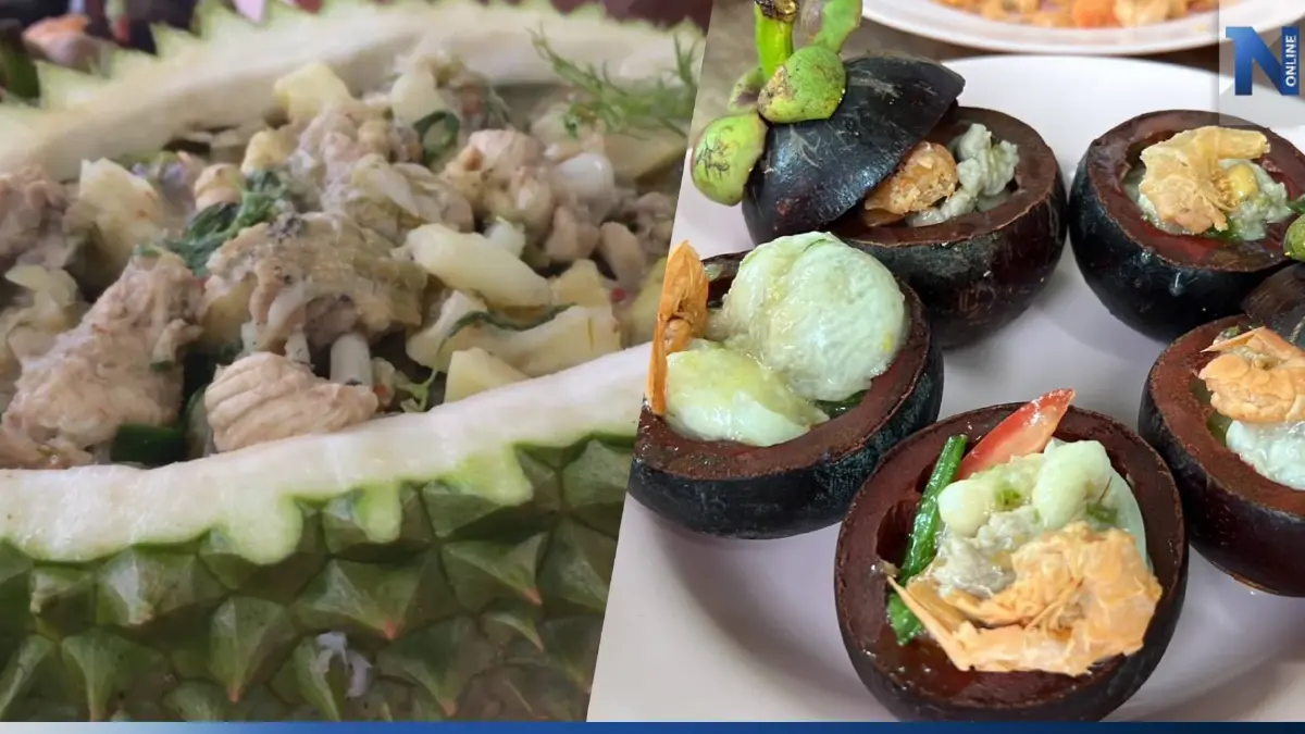 เปิดเมนู อ่อมทุเรียนภูเขาไฟ ยำมงกุฎราชินีผลไม้ จากชาวสวนศรีสะเกษ