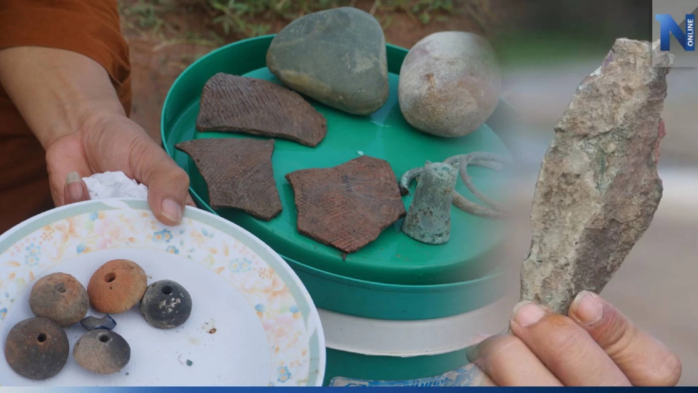 พบกระดูก-กำไร-กระดิ่ง-หอก-เศษหม้อไห ที่หนองบัวลำภู