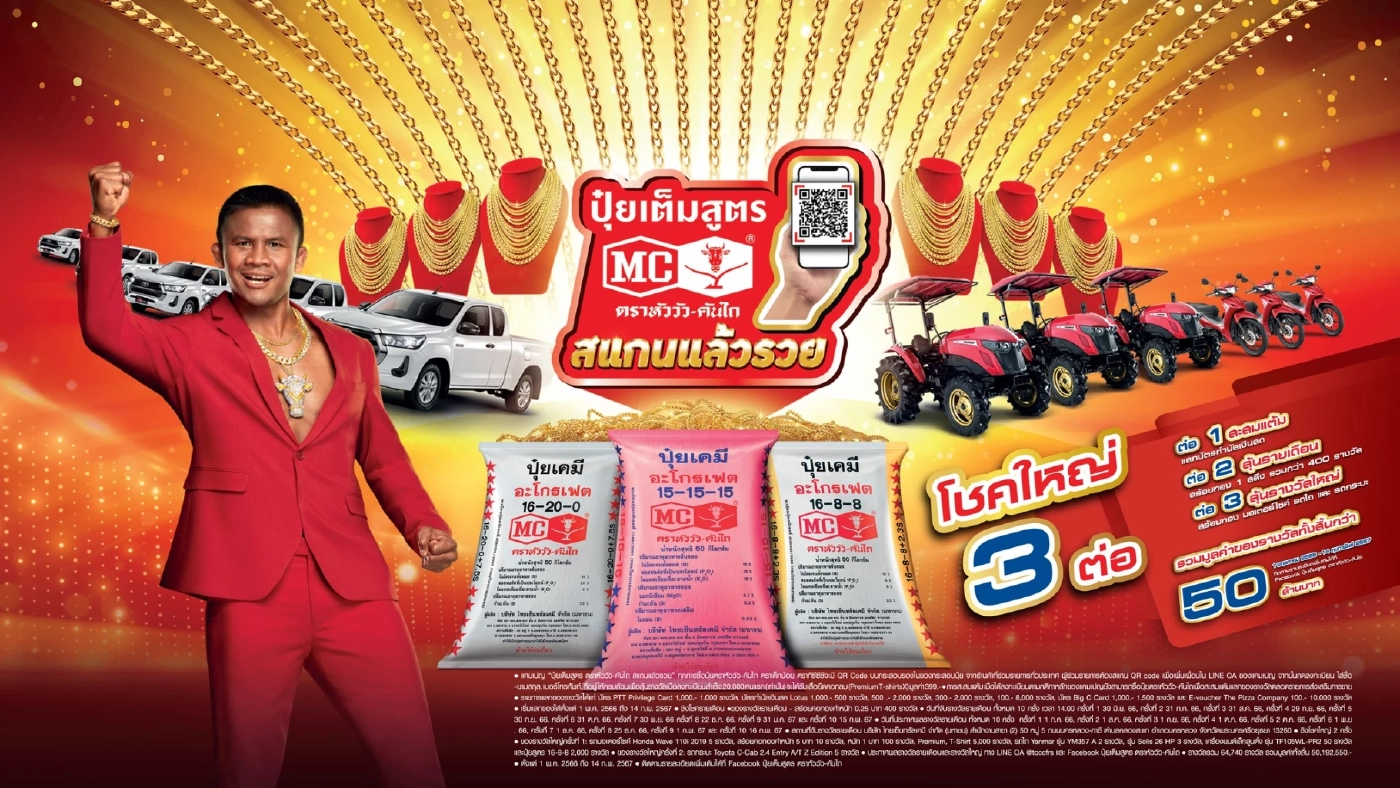 โครงการ “ปุ๋ยเต็มสูตร สแกนแล้วรวย” เริ่มจับรางวัลครั้งแรกแล้ว 50 รางวัล วันที่ 30 มิถุนายน 2566
