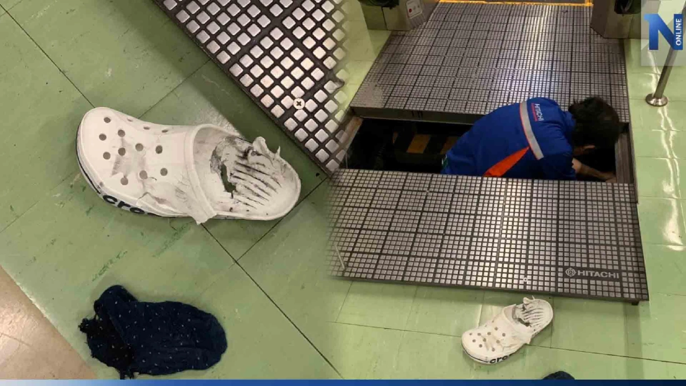 ไม่ใช่ครั้งแรก! ผู้โดยสารเล่าทางเลื่อนดอนเมือง ดูดรองเท้า ปี 62 สภาพขาดเละ