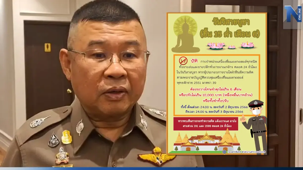 “บิ๊กเด่น”กำชับ ตร. ตรวจเข้ม งดขายแอลกอฮอล์ วันวิสาขบูชา
