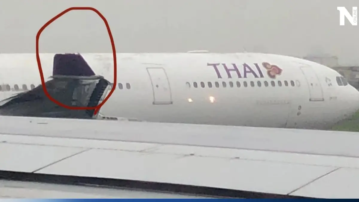 ด่วน! เครื่องบินการบินไทย เฉี่ยวชน EVA Air (มีคลิป)
