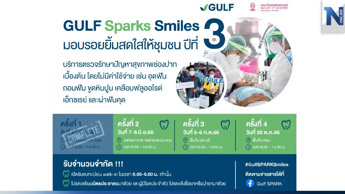 “GULF Sparks Smiles มอบรอยยิ้มสดใสให้ชุมชน” พร้อมลงพื้นที่ชุมชนทิพพาวาส “GULF Sparks Smiles มอบรอยยิ้มสดใสให้ชุมชน” พร้อมลงพื้นที่ชุมชนทิพพาวาส