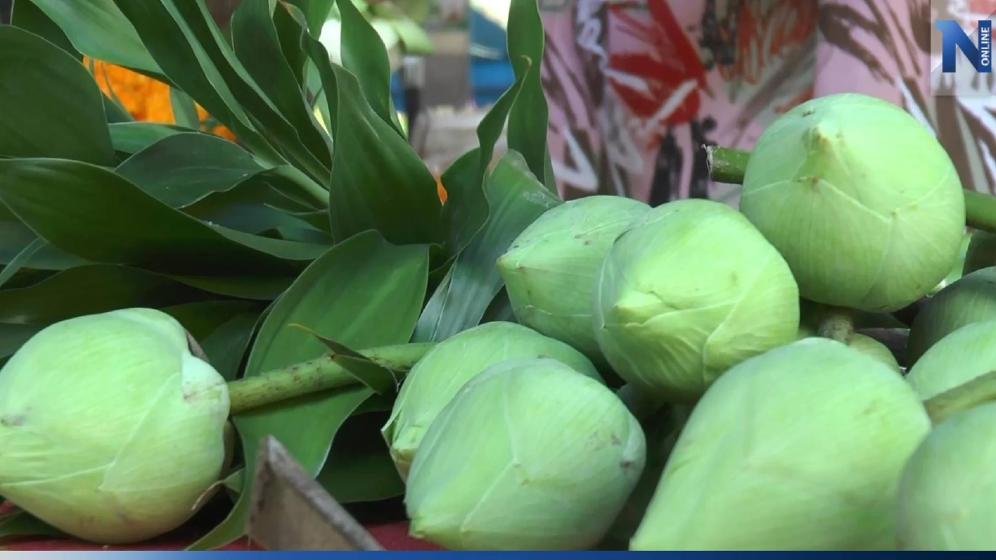 ร้านดอกไม้เมืองอุทัยฯ สั่งดอกบัวจาก จว.อื่น เพิ่มขึ้นหลายเท่า รับ "วันวิสาขบูชา"