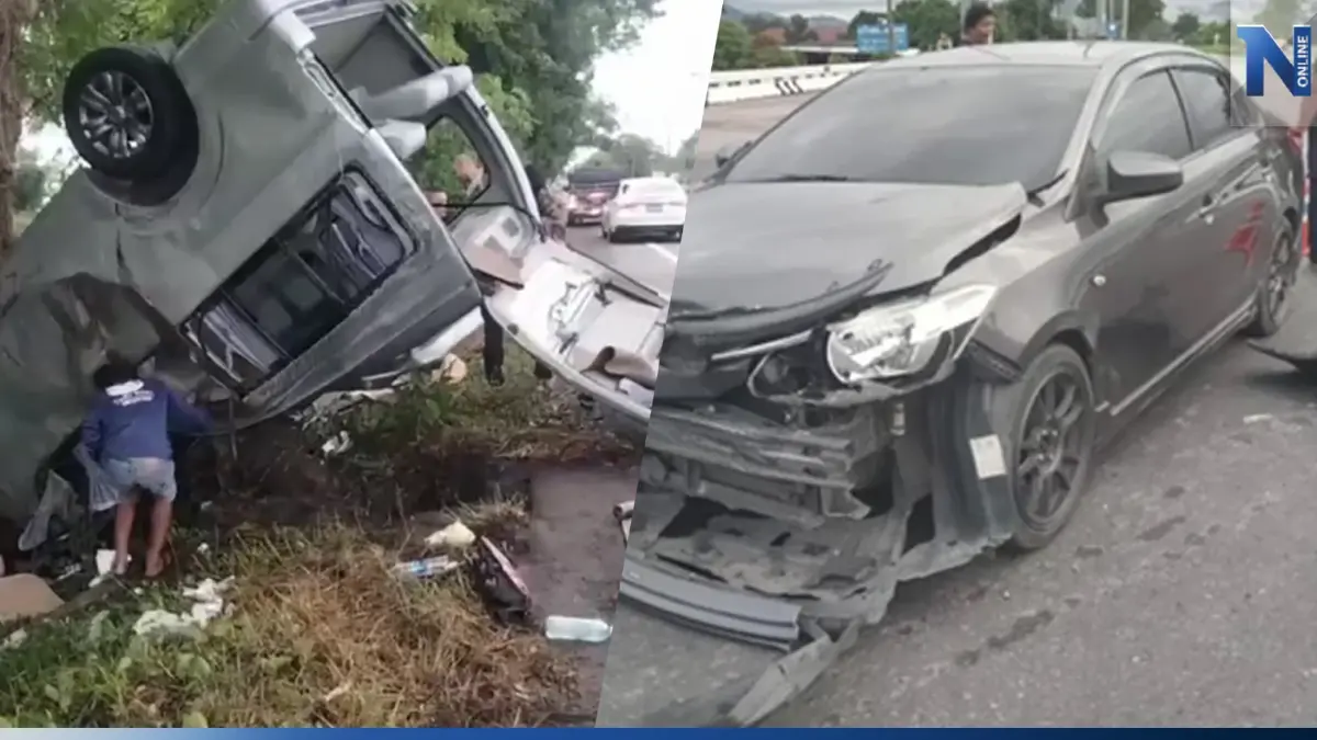 ชนสนั่นกลางสี่แยก! ไฟจราจรเป็นเหตุ โชว์ไฟเขียวทุกทาง บาดเจ็บ 9 ราย ชนสนั่นกลางสี่แยก! ไฟจราจรเป็นเหตุ โชว์ไฟเขียวทุกทาง บาดเจ็บ 9 ราย