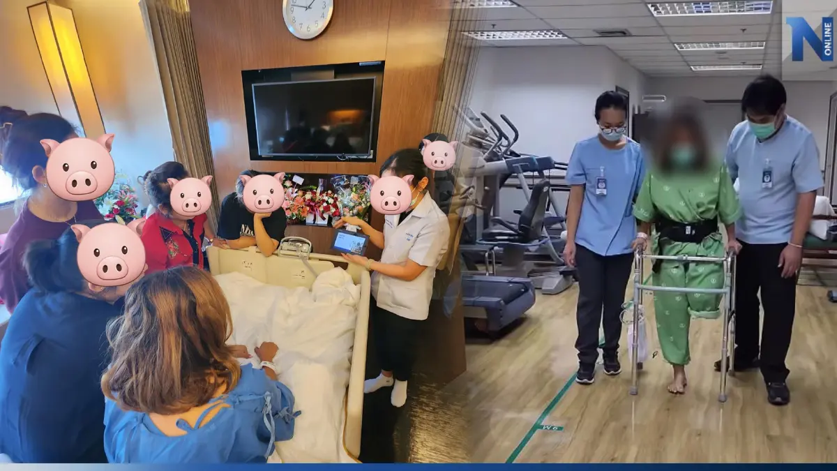 อัปเดตอาการผู้โดยสารทางเลื่อนดูดขา ลูกชายโพสต์ คุณแม่เริ่มฝึกกายภาพแล้ว อัปเดตอาการผู้โดยสารทางเลื่อนดูดขา ลูกชายโพสต์ คุณแม่เริ่มฝึกกายภาพแล้ว