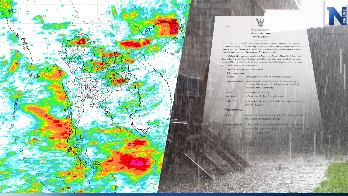 ประกาศด่วน"พายุตาลิม"ล่าสุด กรมอุตุฯเตือน 47 จว.รับมือ"ฝนหนัก-น้ำท่วม"