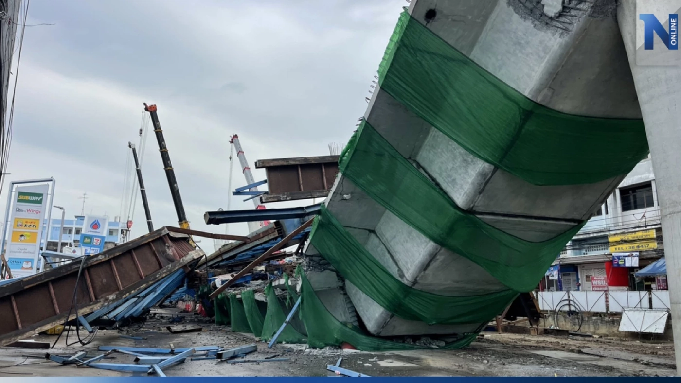 จนท. เร่งตัดโครงสร้างเหล็ก ก่อนเคลื่อนย้าย คาดใช้เวลา 7 วัน เปิดการจราจร