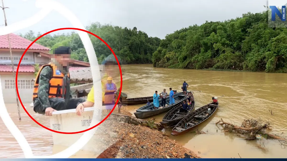 ระดมค้นหา “สิบเอก” ร่วงแม่น้ำกระบุรี ขณะล้อมจับไม้ยางพาราเถื่อน