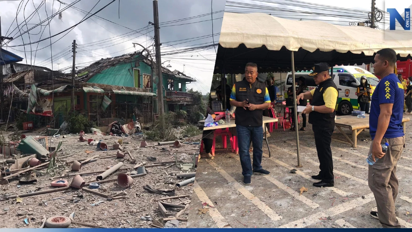 ผู้ว่าฯ นราธิวาส รุดตรวจสอบเหตุโกดังเก็บประทัดระเบิด เจ็บพุ่ง 115 ราย ดับสลด 9 ศพ