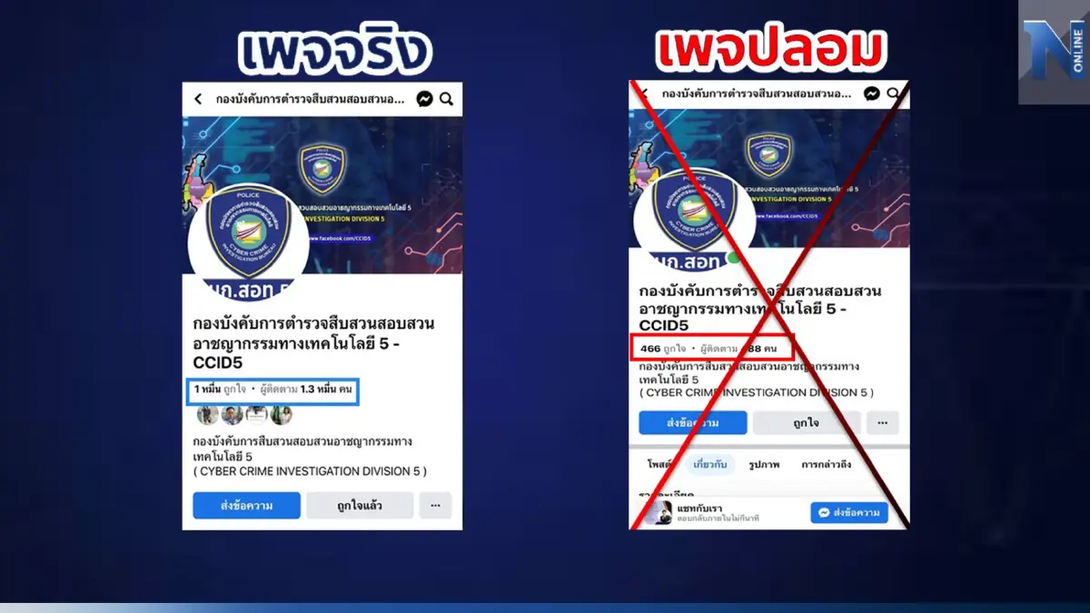 เตือนภัย อ้างตร.ไซเบอร์ ปลอมเพจ-หลอกดูดเงิน