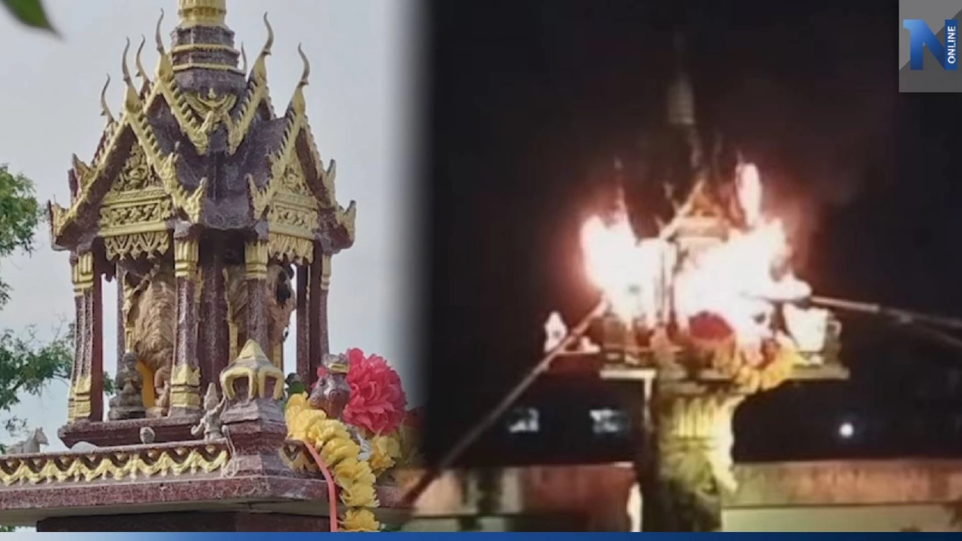 "ต่อหัวเสือ" ทำรังในศาลพระภูมิ ชาวบ้านหวั่นอันตราย แจ้งกู้ภัยช่วยกำจัด "ต่อหัวเสือ" ทำรังในศาลพระภูมิ ชาวบ้านหวั่นอันตราย แจ้งกู้ภัยช่วยกำจัด