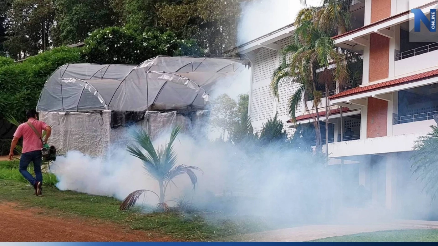 ทต.ฝายกวาง ลุยพ่นหมอกควันกำจัดยุงลาย ป้องกันโรคไข้เลือดออก