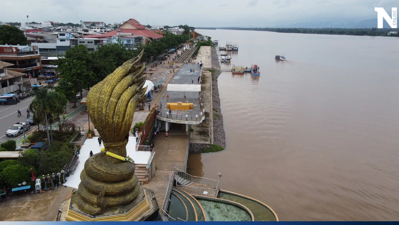 น้ำโขงวิกฤต นครพนมอีก 1 ม.ล้นตลิ่ง "บึงกาฬ"ระดับน้ำกระทบสร้างสะพานไทย-ลาว