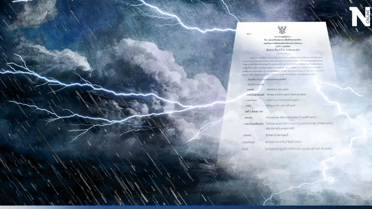 ประกาศด่วน! มรสุมกำลังแรง กรมอุตุฯเตือน"ฝนตกหนักถึงหนักมาก" ช่วงหยุดยาว