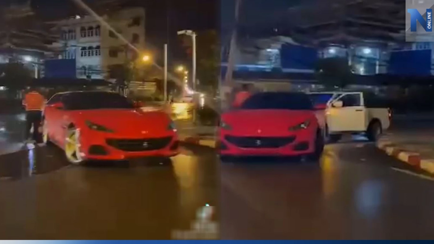 ไม่แผ่ว! กระบะทรงซิ่ง ชนท้ายเฟอร์รารี่ คันละ 21 ล้าน ชาวเน็ตแห่คอมเมนต์สนั่น