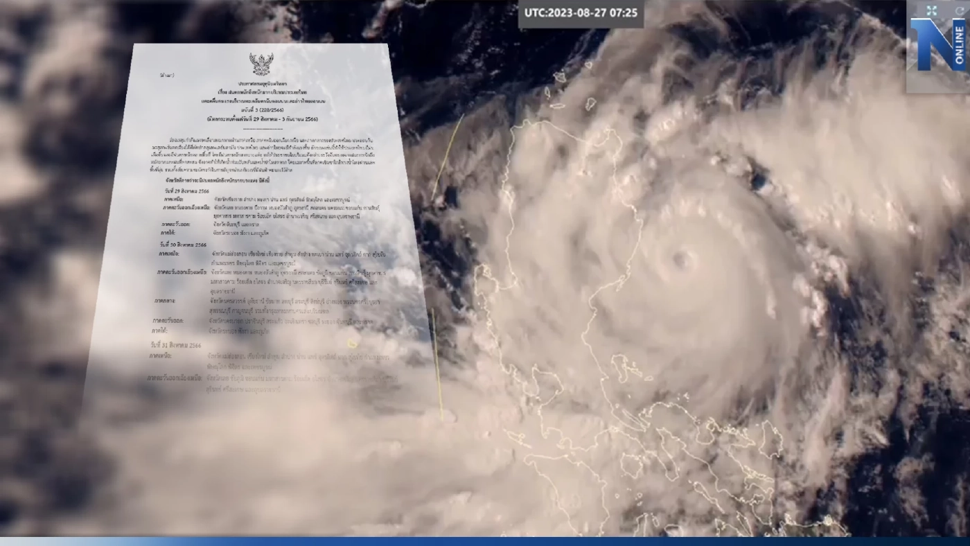 ประกาศเตือน"ฝนตกหนักมาก" กรมอุตุ แจ้งพื้นที่เสี่ยง พร้อมอัปเดตทิศทาง 3 พายุ