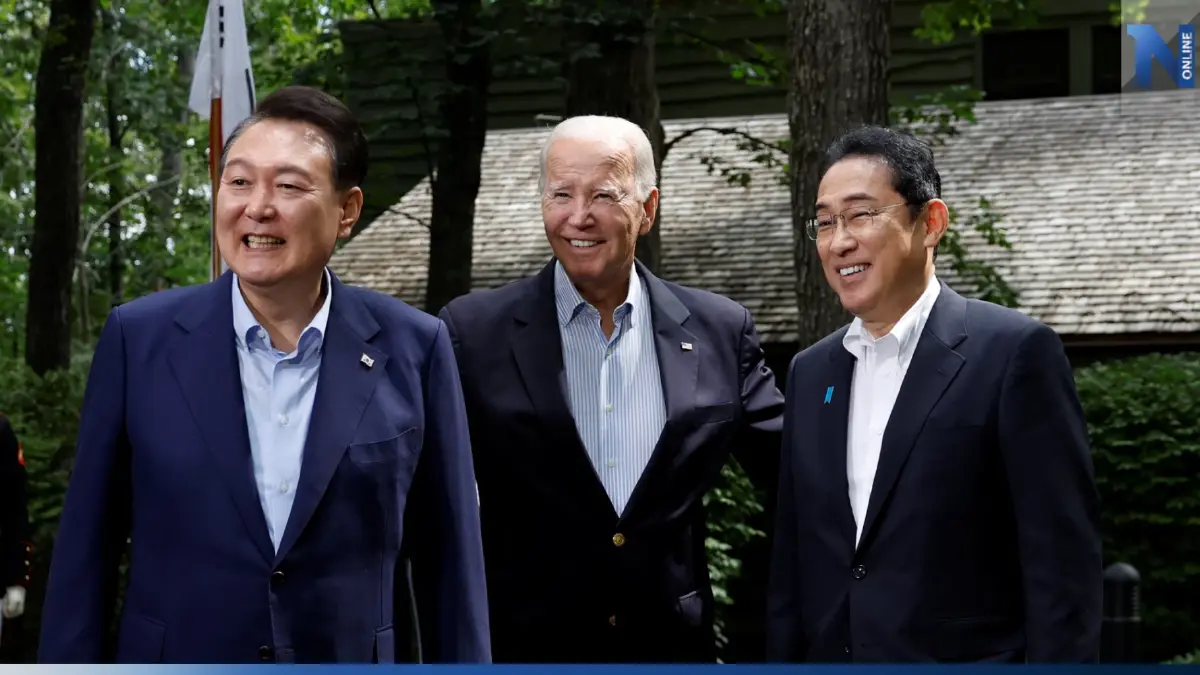 ผู้นำสหรัฐฯ ญี่ปุ่น เกาหลีใต้ ประชุมรับมือภัยคุกคามจากจีน ผู้นำสหรัฐฯ ญี่ปุ่น เกาหลีใต้ ประชุมรับมือภัยคุกคามจากจีน