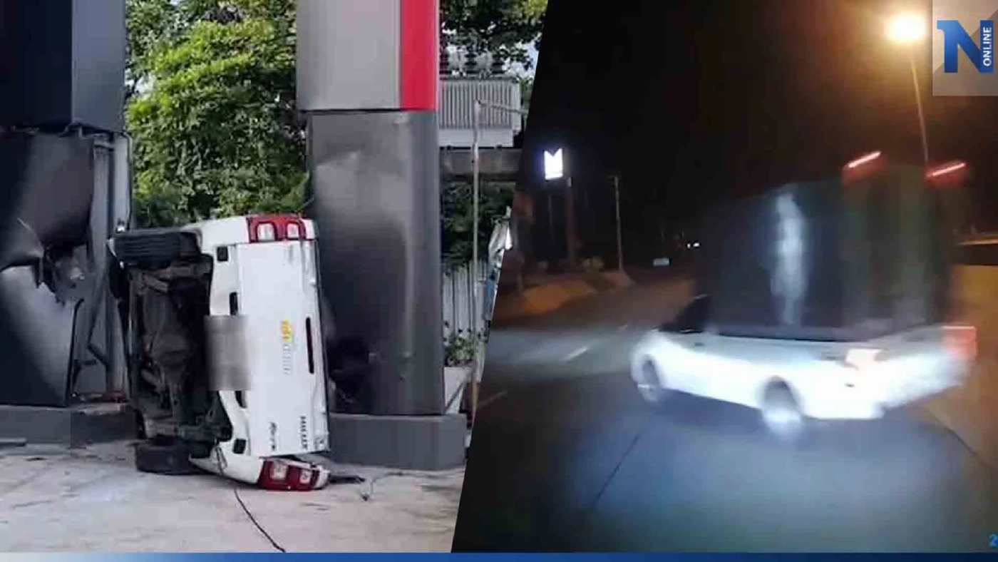 เปิดคลิปกระบะตู้ทึบ ซิ่งชนเสาไฟฟ้า กระเด็นติดเสาโชว์รูมรถยนต์