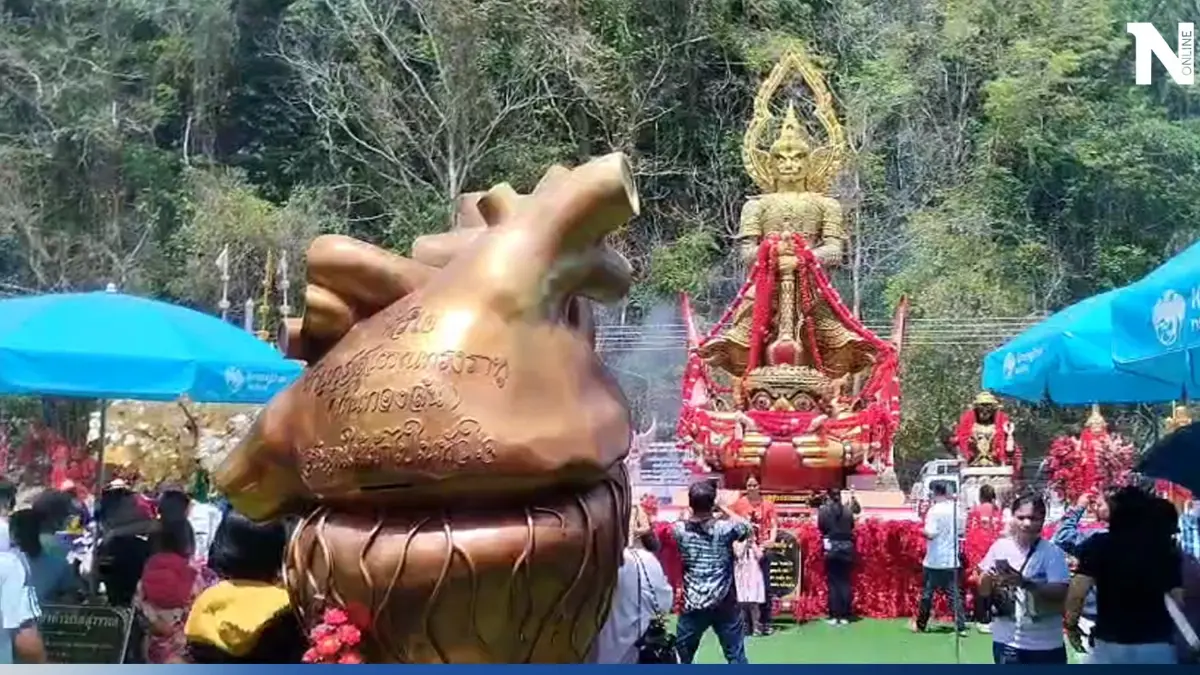 แห่ขอเลขเด็ด "ท้าวเวสสุวรรณทรงราหู" เผยความปัง คนถูกรางวัลที่ 1 เกือบทุกงวด