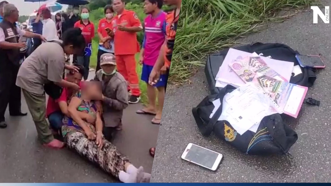 ยายใจสลาย สองหลานสาว ขี่จยย.ไปเรียน หลบจักรยานย้อนศรล้ม ถูก 18 ล้อทับดับ