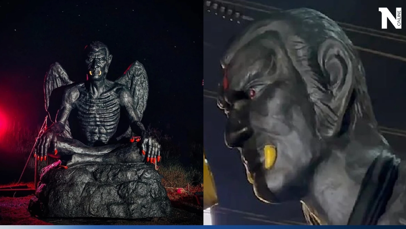 แห่ส่องเลขเด็ด เลขมงคล "ครูกายแก้ว" รูปปั้นติดคานสะพาน เลขเด็ดงวด 16 8 66