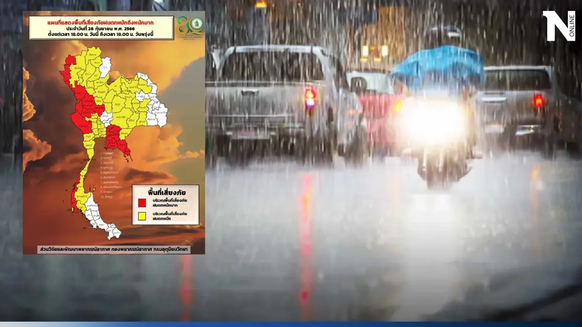 พยากรณ์อากาศวันพรุ่งนี้ เตือน 20 จังหวัด รับมือ "ฝนตกหนักถึงหนักมากบางแห่ง"