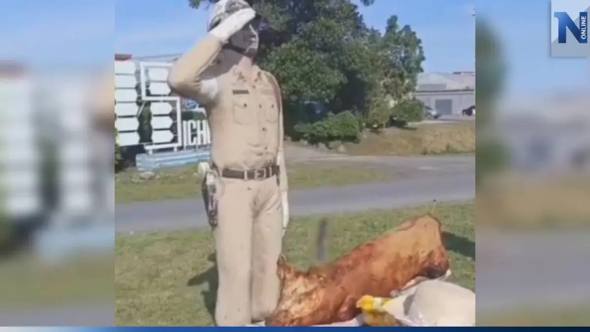 ชาวบ้านหอบหมูย่าง รำแก้บน "จ่าเฉย" หลังลูกสอบติด ตร. สมความตั้งใจ ชาวบ้านหอบหมูย่าง รำแก้บน "จ่าเฉย" หลังลูกสอบติด ตร. สมความตั้งใจ