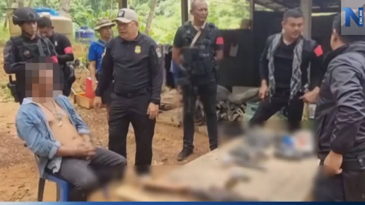 รวบมือปืนรับจ้าง ในบัญชีดำลำดับ 186 กบดานกลางป่าสวนยาง รวบมือปืนรับจ้าง ในบัญชีดำลำดับ 186 กบดานกลางป่าสวนยาง