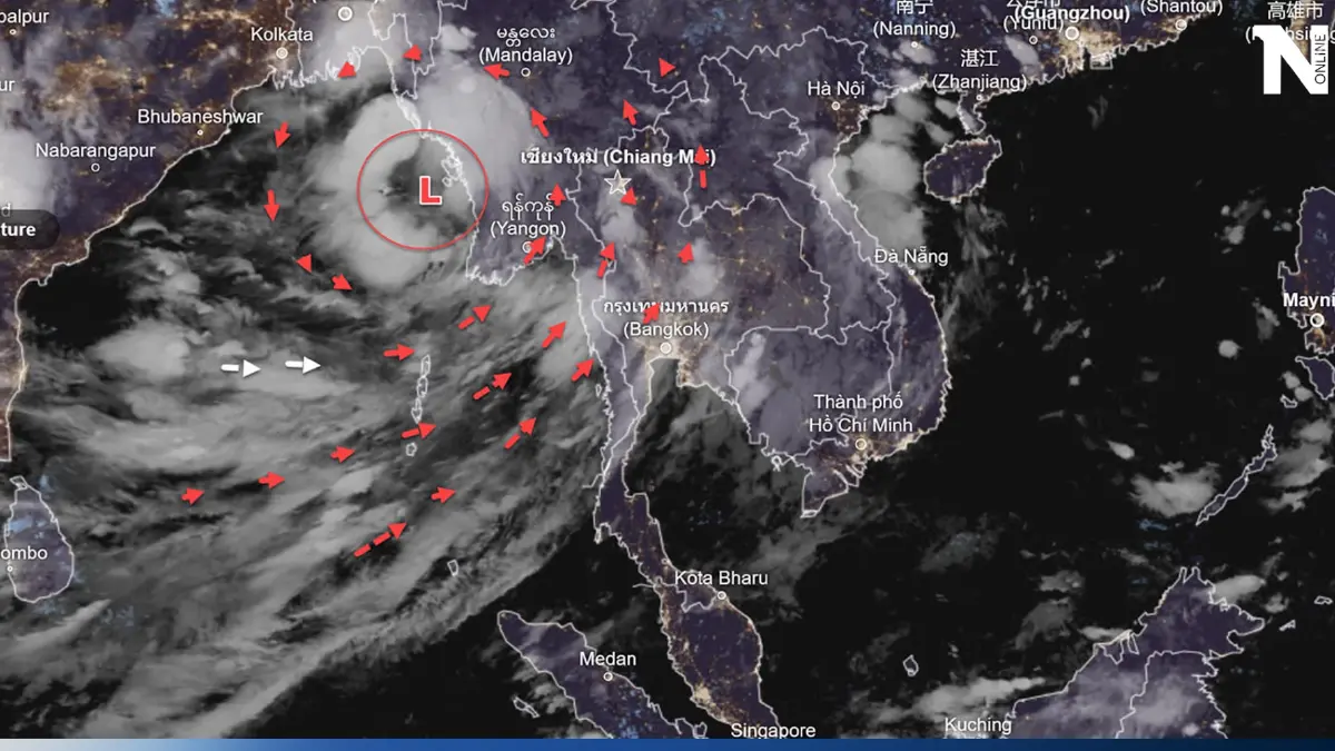 พยากรณ์อากาศวันนี้ เตือนรับมือ"ฝนตกหนัก"วันหยุด กรมอุตุฯเปิดเส้นทางพายุ