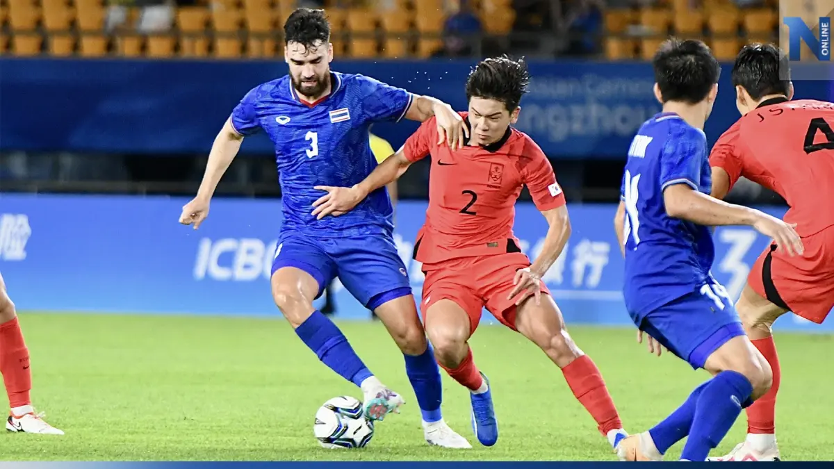 ต้านไม่ไหว! "ทีมชาติไทย" พ่าย เกาหลีใต้ 0-4 ฟุตบอลชายเอเชียนเกมส์นัดสอง ต้านไม่ไหว! "ทีมชาติไทย" พ่าย เกาหลีใต้ 0-4 ฟุตบอลชายเอเชียนเกมส์นัดสอง