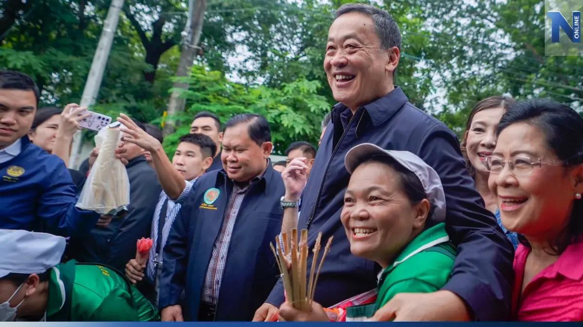 "เศรษฐา"อารมณ์ดีเดินตลาดอุดร ช่วยอุดหนุนสินค้าเกษตร