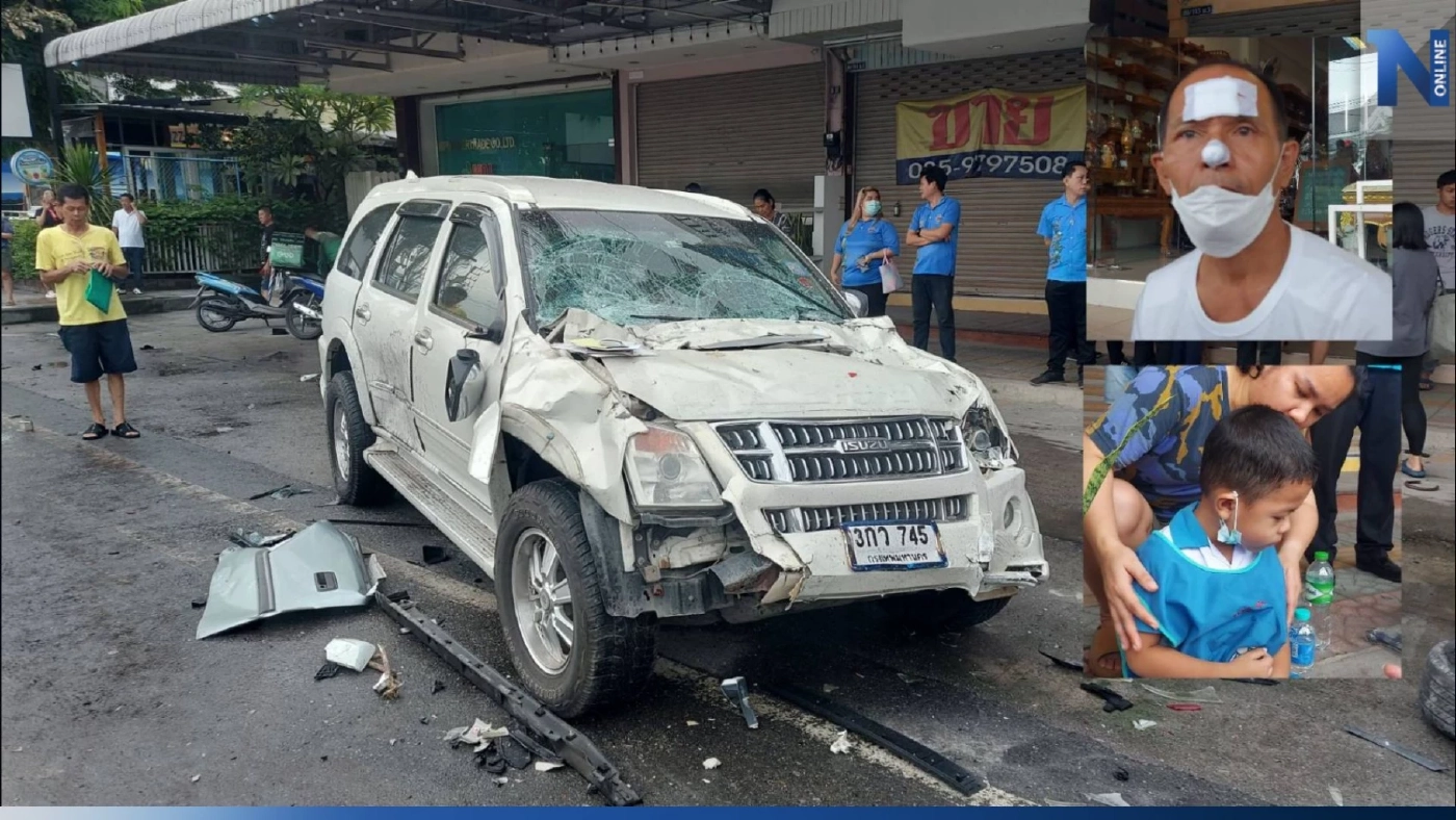 ฝรั่งคลั่ง ซิ่งเก๋งชนยับ 4 คัน รวด เจ็บรวม 5 ราย