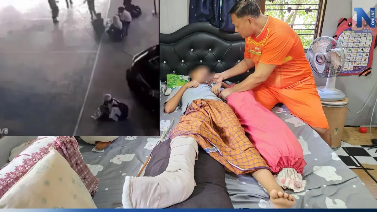 พ่อโวยลูกชาย 13 ขวบ โดนรถรับนักเรียนทับขาหัก ไร้ผู้บริหารเยี่ยม