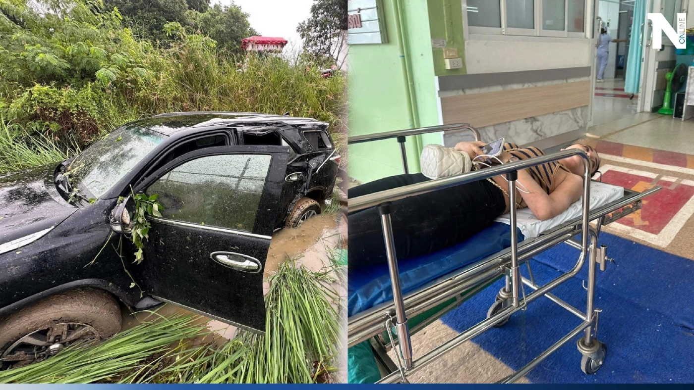 "อ๋อมแอ๋ม" นางเอกหมอลำเพชรบ้านแพง" เล่านาทีเจออุบัติเหตุ หลับใน รถพังยับ 