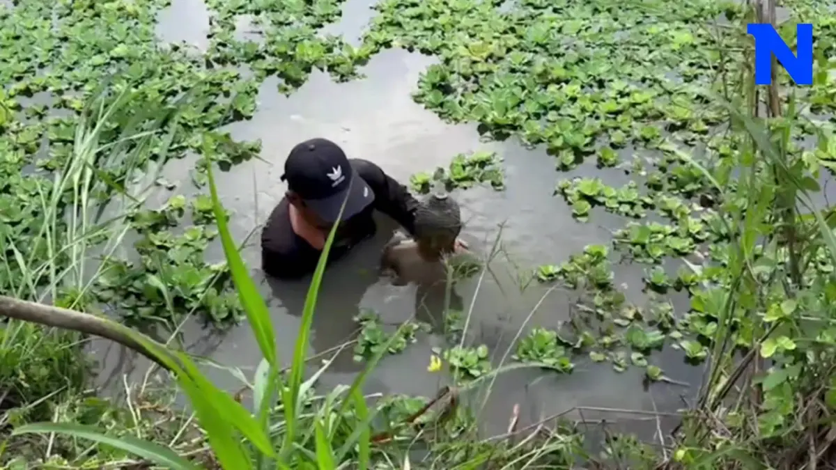หนุ่มใหญ่ ลงงมหอยสะดุด คิดว่าเป็นขอนไม้ สุดท้ายเจอพระพุทธรูปองค์ใหญ่