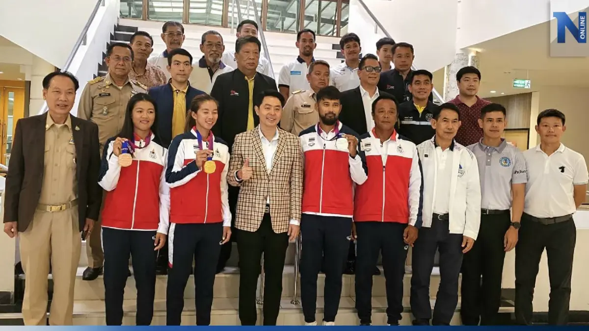 นายกเมืองพัทยา พร้อมคณะผู้บริหาร ต้อนรับฮีโร่เอเชียนเกมส์อบอุ่น