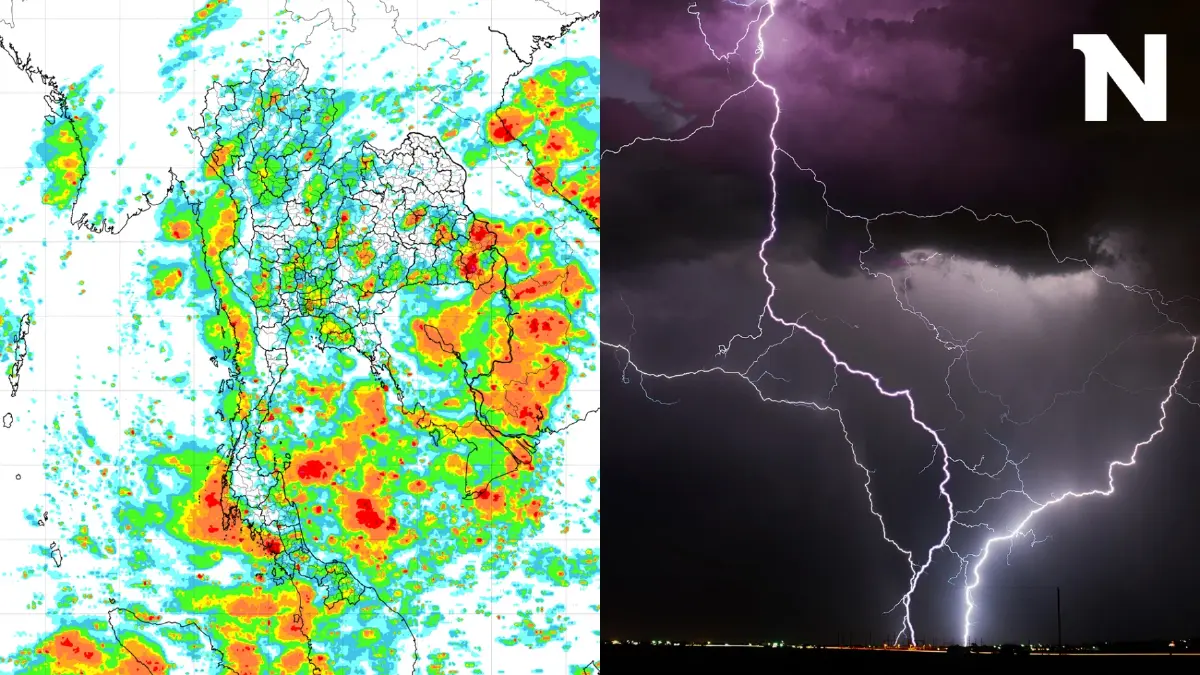 พยากรณ์อากาศวันนี้ กรมอุตุฯเตือน 42 จว. "ฝนฟ้าคะนอง" มวลอากาศเย็นจากจีนแผ่ปกคลุม