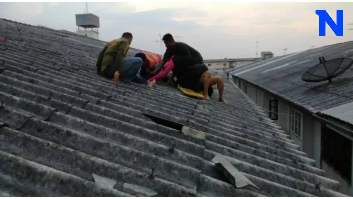 ครูสอนภาษาชาวฟิลิปปินส์ คลั่งปีนหลังคา ขู่ปาดคอตัวเอง ครูสอนภาษาชาวฟิลิปปินส์ คลั่งปีนหลังคา ขู่ปาดคอตัวเอง