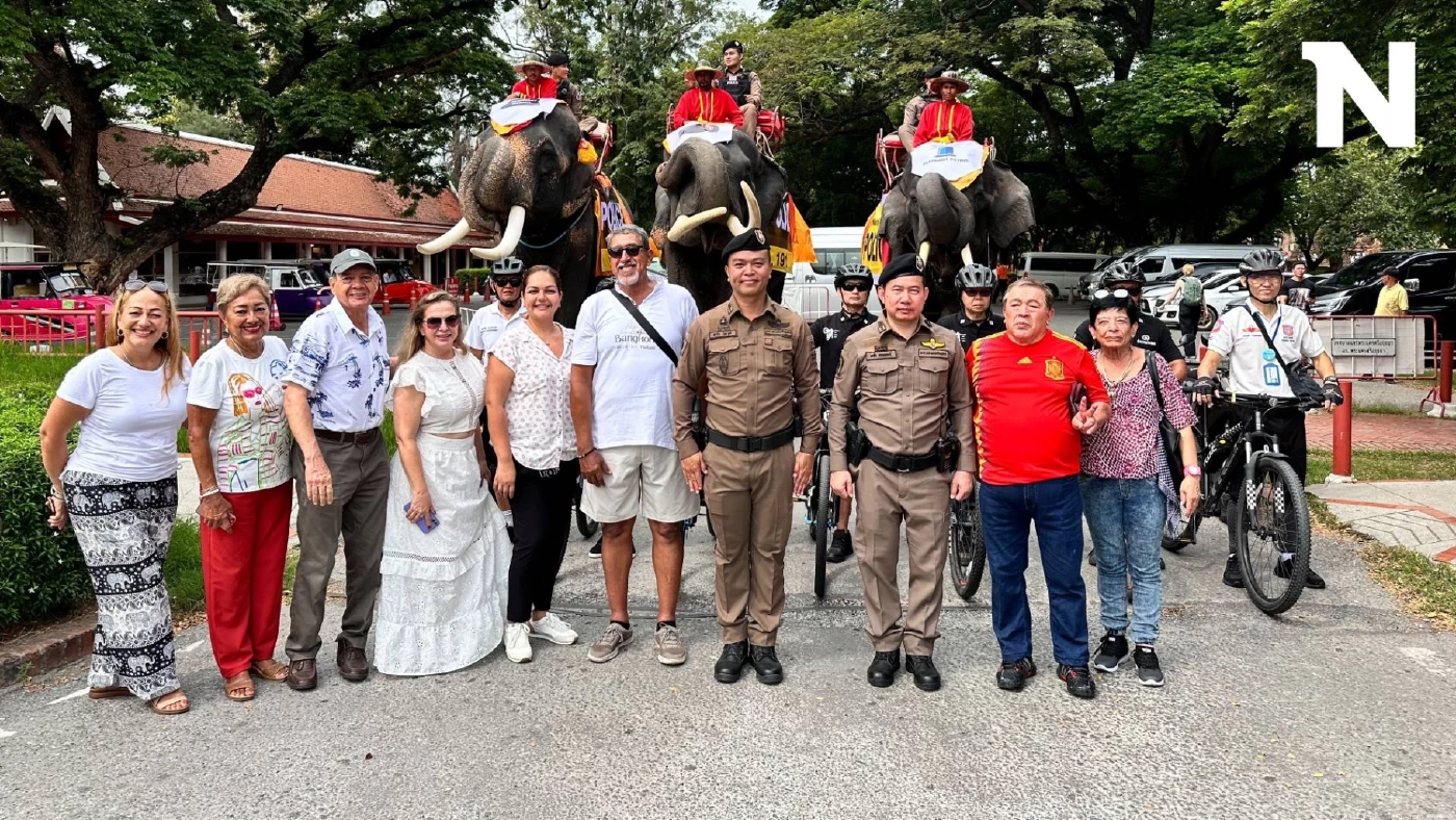 ตำรวจอยุธยา ปล่อยแถวสายตรวจช้าง สร้างความเชื่อมั่นให้กับนักท่องเที่ยว
