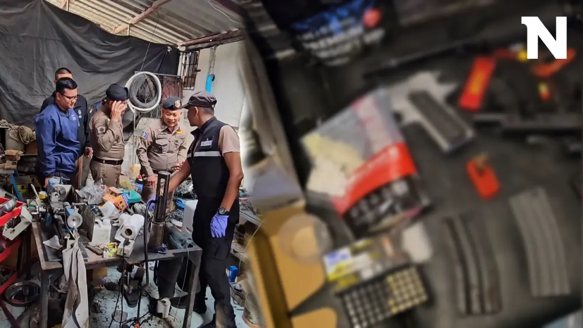 ทลายโกดังผลิตปืนเถื่อนกลางเมืองคอนส่งขายออนไลน์ทั่วไทย