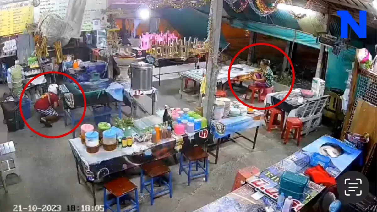 จ.โจร ใจกล้า! ย่องล้วงเงินแม่ค้า ทั้งที่เจ้าของนั่งอยู่กลางร้าน (มีคลิป)