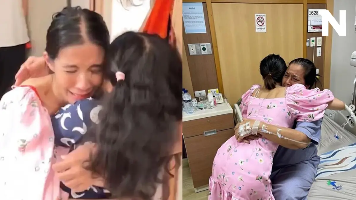 เปิดภาพ "ใบเตย สุธีวัน" ร่ำไห้โผกอดลูกสาว ได้เจอครอบครัวพร้อมหน้า เปิดภาพ "ใบเตย สุธีวัน" ร่ำไห้โผกอดลูกสาว ได้เจอครอบครัวพร้อมหน้า