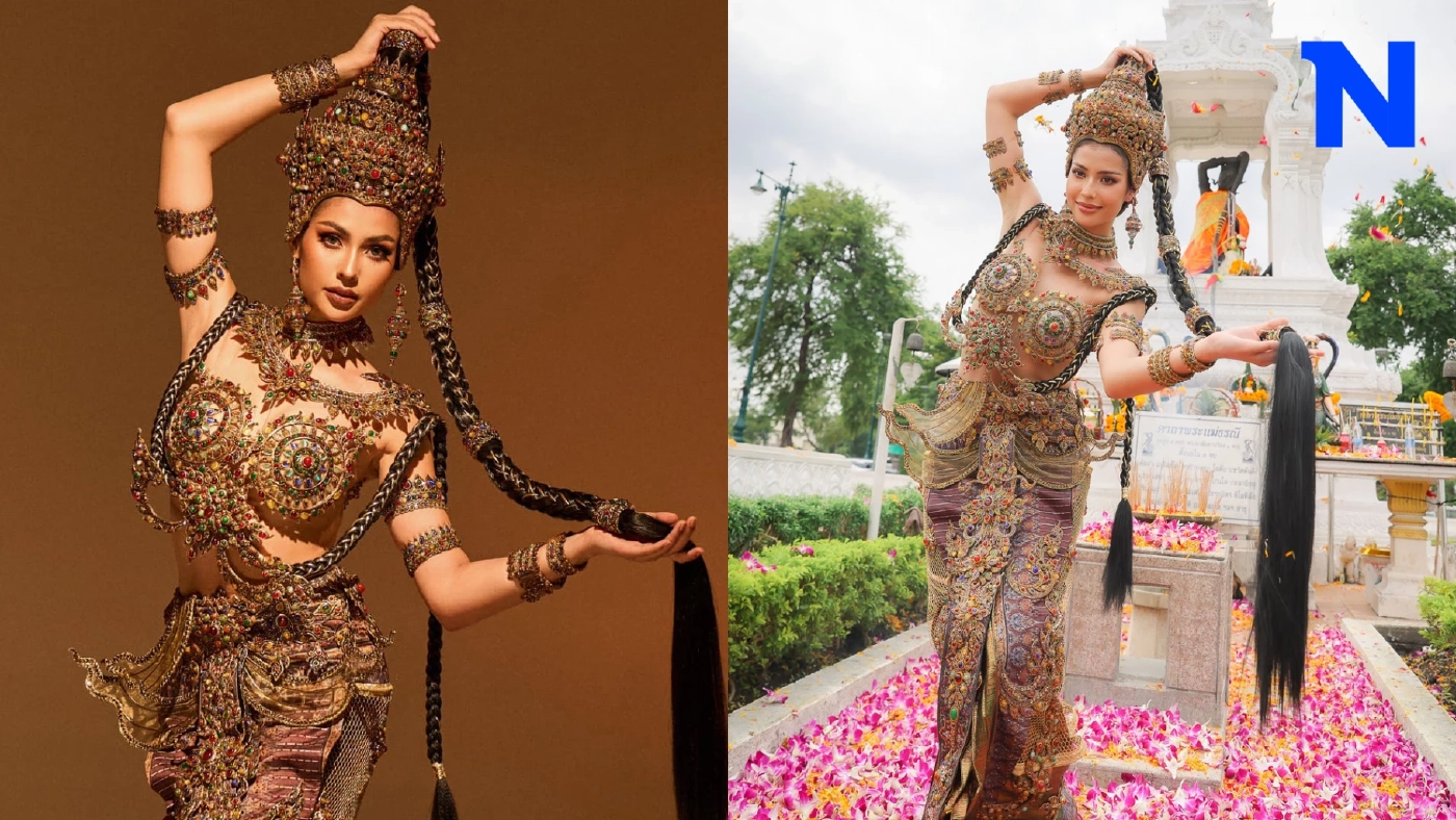 "แอนโทเนีย" บวงสรวงในชุดประจำชาติ เปิดที่มาแรงบันดาลใจจากพระแม่ธรณี