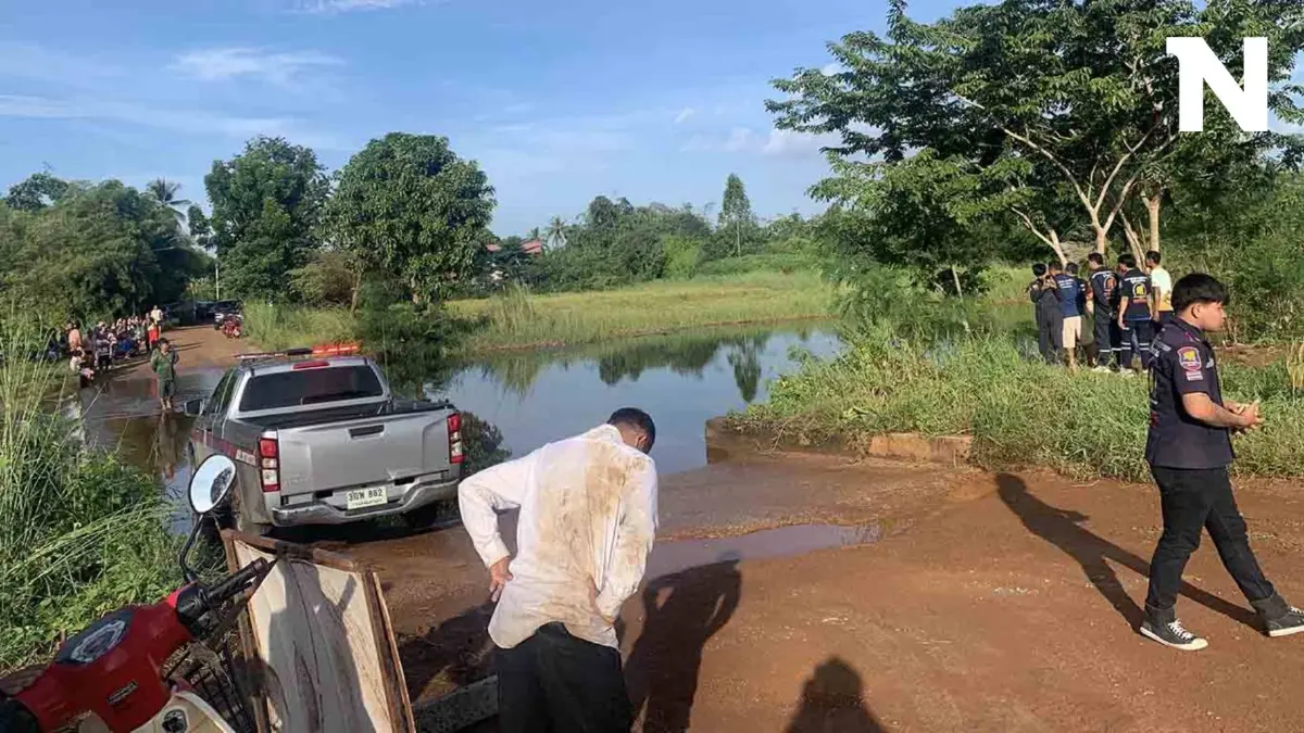 ปลัดอำเภอขับรถตกฝายดับ 1 รอด 1 ตร.สงสัยมีแผลถูกยิงที่ศีรษะ