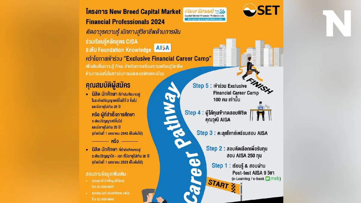 SET จัดโครงการ “New Breed Capital Market Financial Professionals 2024” SET จัดโครงการ “New Breed Capital Market Financial Professionals 2024”