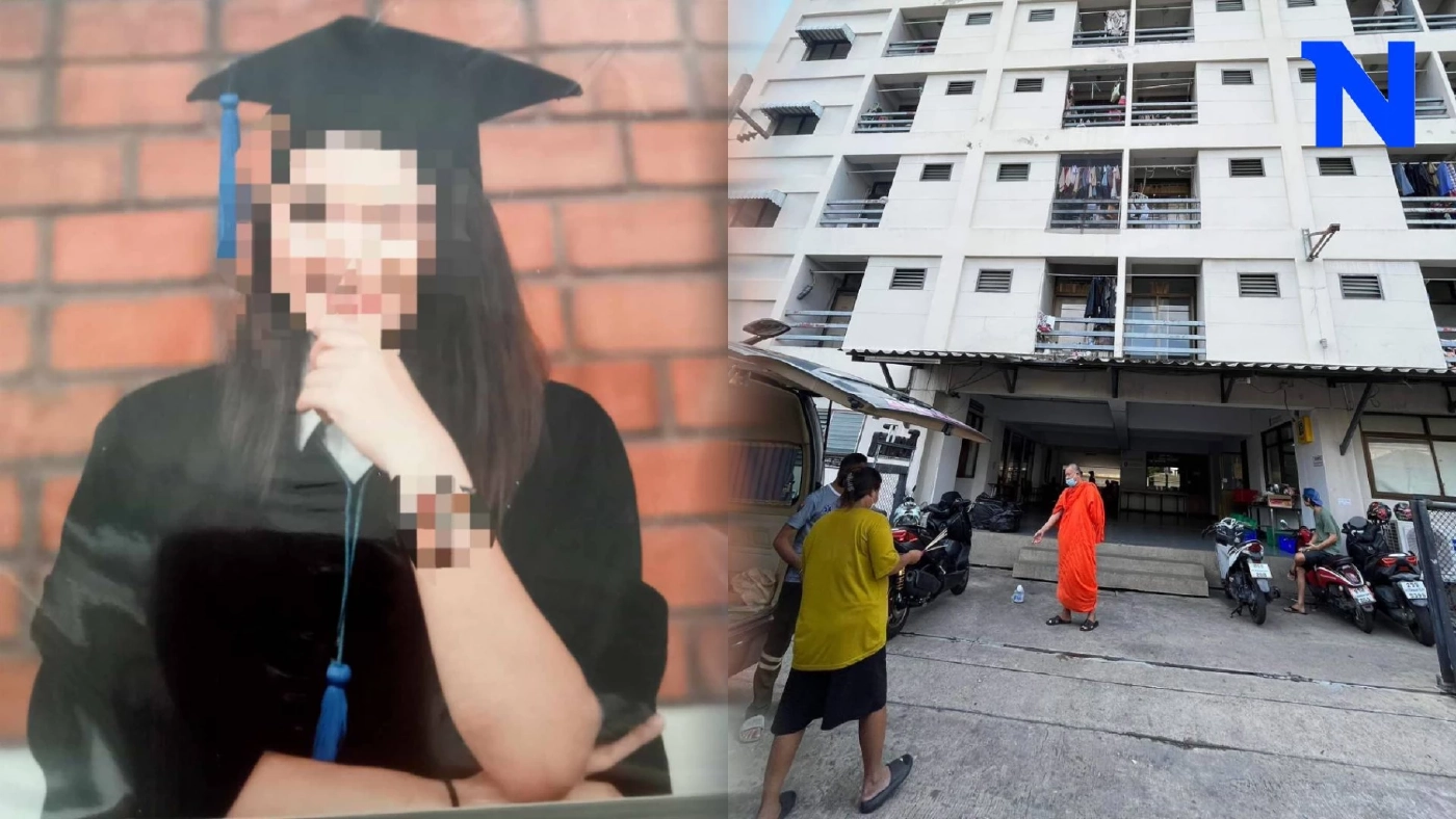 สาวปริญญาเอกตกใจคนดูแลหอพัก เมาบุกทุบห้องผิด ปีนหน้าต่างหนี พลัดตกตึกดับ